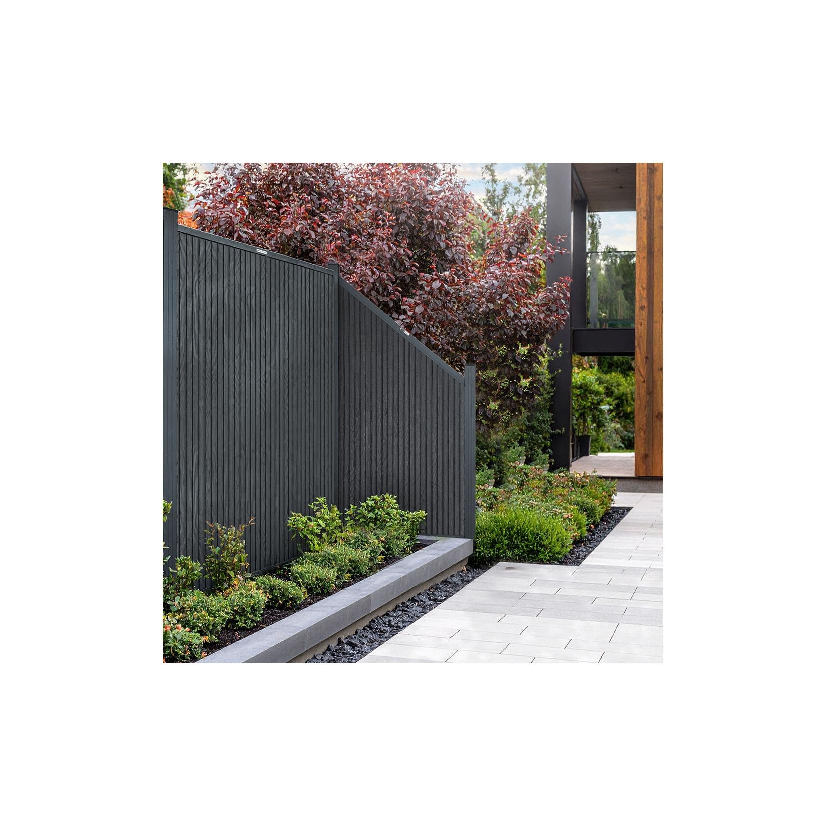 HOME DELUXE WPC Sichtschutzzaun Schrägelement CALLADO PREMIUM Vertikale Paneele - Höhe: 185 cm