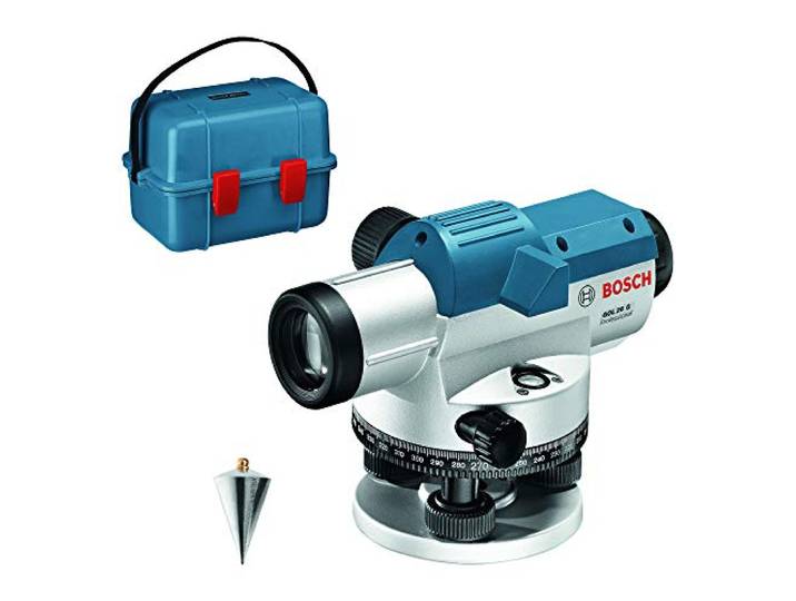 Bosch Professional Niveau Optique GOL 26 G (Grossissement 26x\, Unité de Mesure : 400 Gon\, Portée : jusqu'à 100 m\, dans un Coffret de Transport)