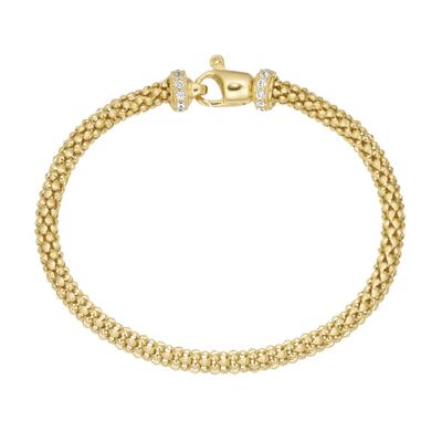 Armband SMART JEWEL "Himbeerkette mit Zirkonia Steinen, Silber 925", gold, Armbänder, Damen, 19cm, Armband