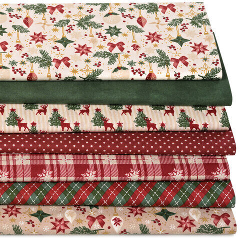 Patchwork- und Quiltpaket "X-Mas Country", natur-color