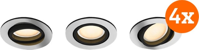 Philips Hue Milliskin inbouwspot White Ambiance - rond - Aluminium - 12-pack