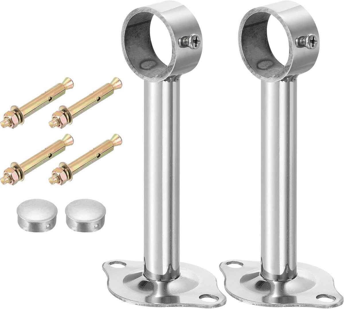 3-delige Set Plafond- en Wandhouders voor Gordijnroede 32mm RVS