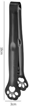 Inspired Living Cat Paw 304 Stainless Steel Food Tongs Non Slip Mini Kitchen Serving Tongs For BBQ, Salad, Ice & Snacks black