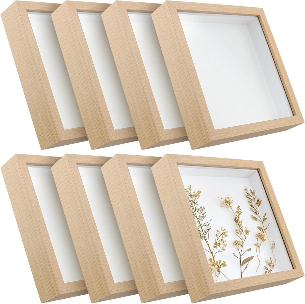 Houten Shadow Box Frames - Diepe Displaydozen voor Ambachten en Herinneringen - Massief Hout