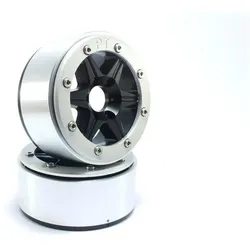 Metsafil beadlock wheels sixstar schwarz/silber 1.9 (2 st.) ohne radnabe