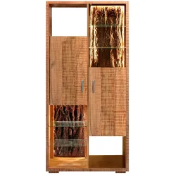 WOLFMÖBEL Vitrine Bark 4070 Holz Braun Akazie