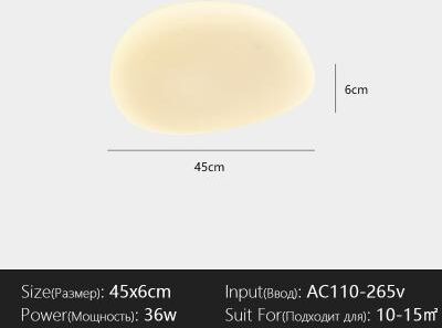 On Spot Shop Nordic Minimalist Post Modern LED Ceiling Light, Dimmable Master Bedroom, Living Room, Study Corridor Lighting Fixture d45cm warm White No Remote
