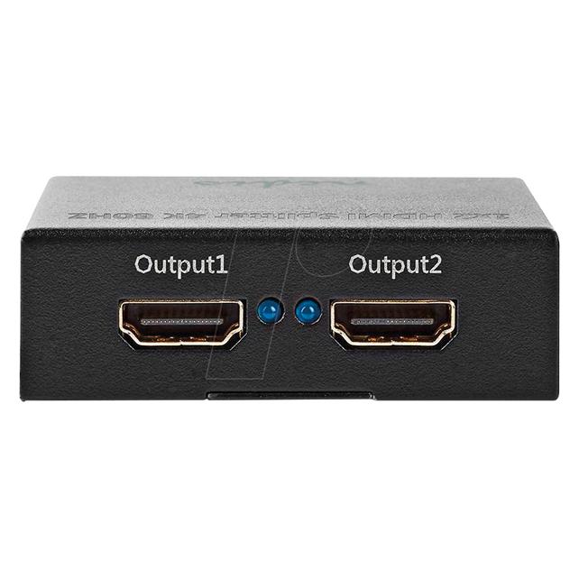 Nedis VSPL3472AT. Video Porttyp: HDMI, Teilnehmerausgang: 2x HDMI. Produktfarbe: Schwarz, Gehäusematerial: (VSPL3472AT)