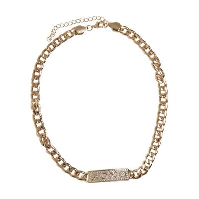 Edelstahlkette URBAN CLASSICS "Urban Classics Unisex XOXO Necklace", gold, Halsketten, Damen, onesize, Eisen, Edelstahlkette