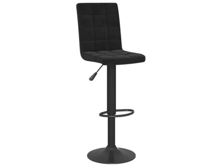 POUFGDR Barhocker, Velours, schwarz, drehbar, höhenverstellbar, Stahl Weicher Sitz, praktische Fußstütze, vollständige Rotation, modernes Design, täglicher Gebrauch
