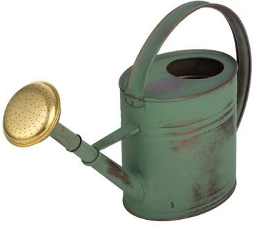 Kings County Tools 1 Gal Indoor Outdoor Copper Plated Metal Watering Can with Removable Spout, Green