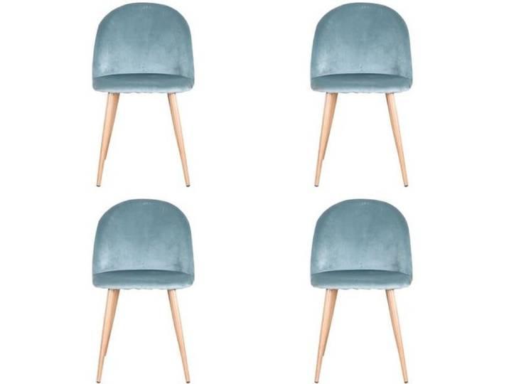 EGOONM Lot de 4 Chaise de salle à manger en velours Chaise de salon Coussins Doux en Velours Assise Vert