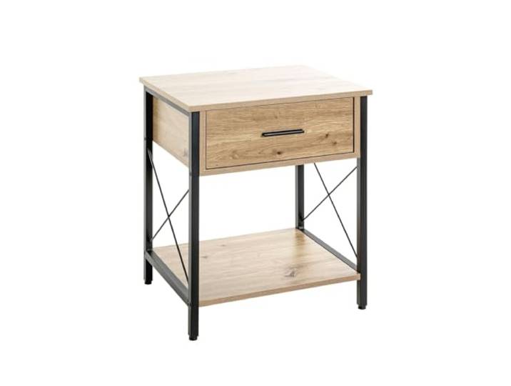 möbelando Konsole >52470< in Eiche, schwarz, MDF, Metall - 45x60x40cm (BxHxT)