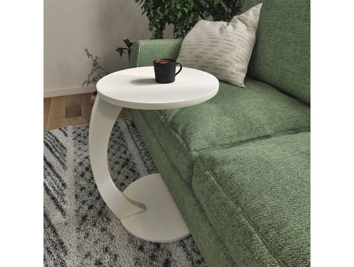 Bijzettafel Holeby 56x38 cm wit [en.casa]