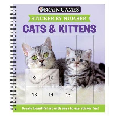 Brain Games - Sticker by Number: Cats & Kittens (Easy - Square Stickers), Taschenbuch von Publications International Ltd,New Seasons,Brain Games,