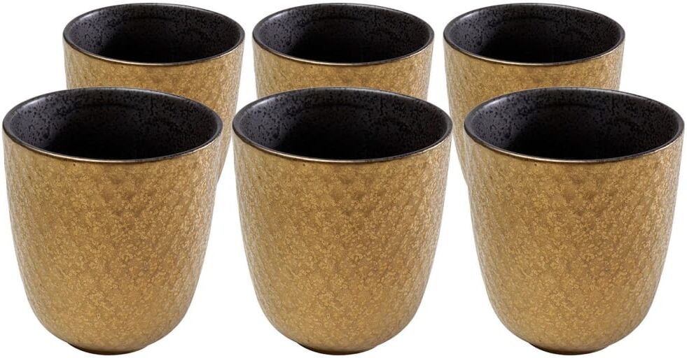 Kare Design Tasse en céramique dorée et grise - lot de 6 Doré 8x8x8cm