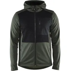 Fleecejacke "3540" - L - herbstgrün/schwarz