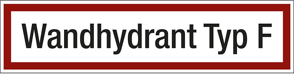 kaiserkraft Brandschutzkennzeichen für die Feuerwehr, Wandhydrant Typ F, VE 10 Stk, Kunststoff, langnachleuchtend, LxH 200 x 50 mm