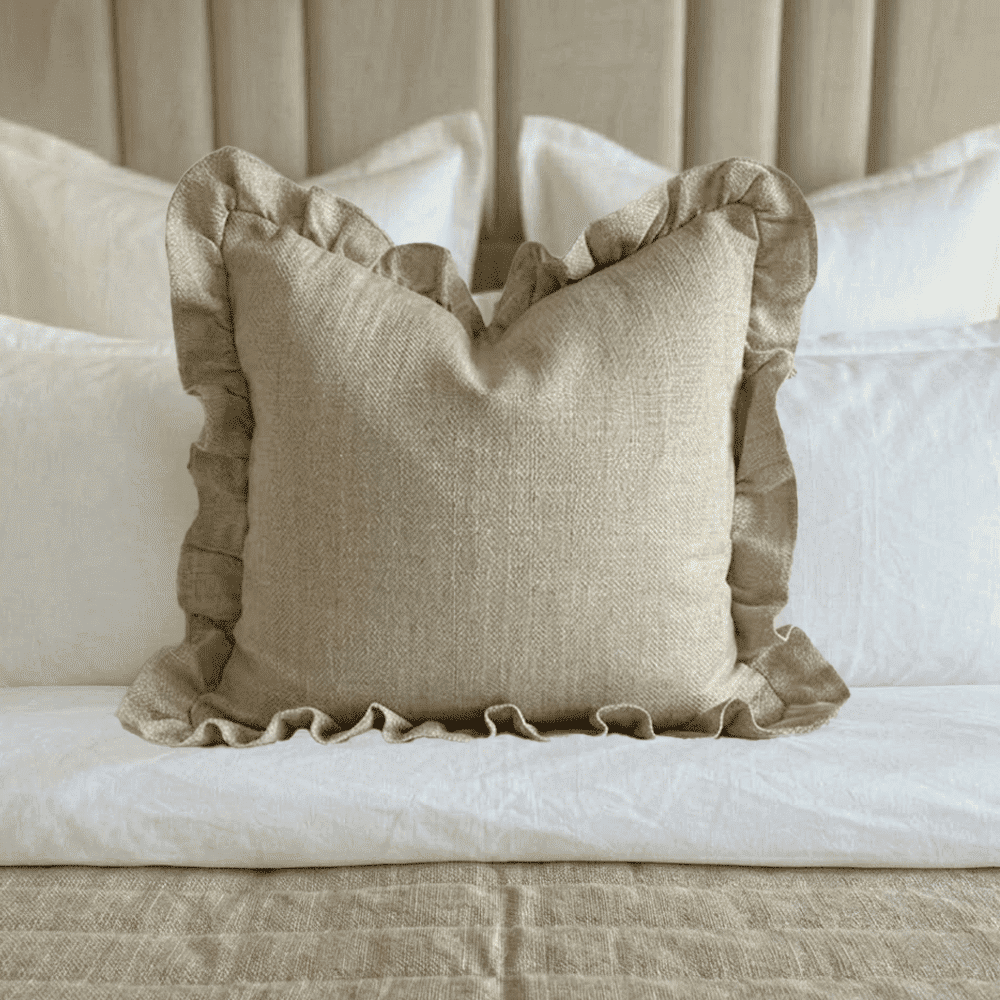 Wilmare Taupe Scalloped Edge Cushion Cover - 45x45cm