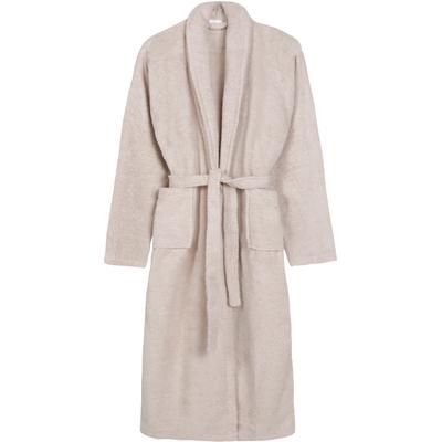 Unisex-Bademantel HIP "Hip Bathrobe uni - Blue" Gr. XS, beige (hellsand), L:113cm, Walkfrottee, Hausmäntel, Schalkragen, Gürtel, Taschen, Baumwolle, Frottee, Weich