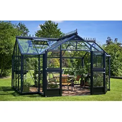 Juliana Gewächshaus Orangerie - 15,1 m2-anthrazitgrau/Schwarz-3 mm Sicherheitsglas