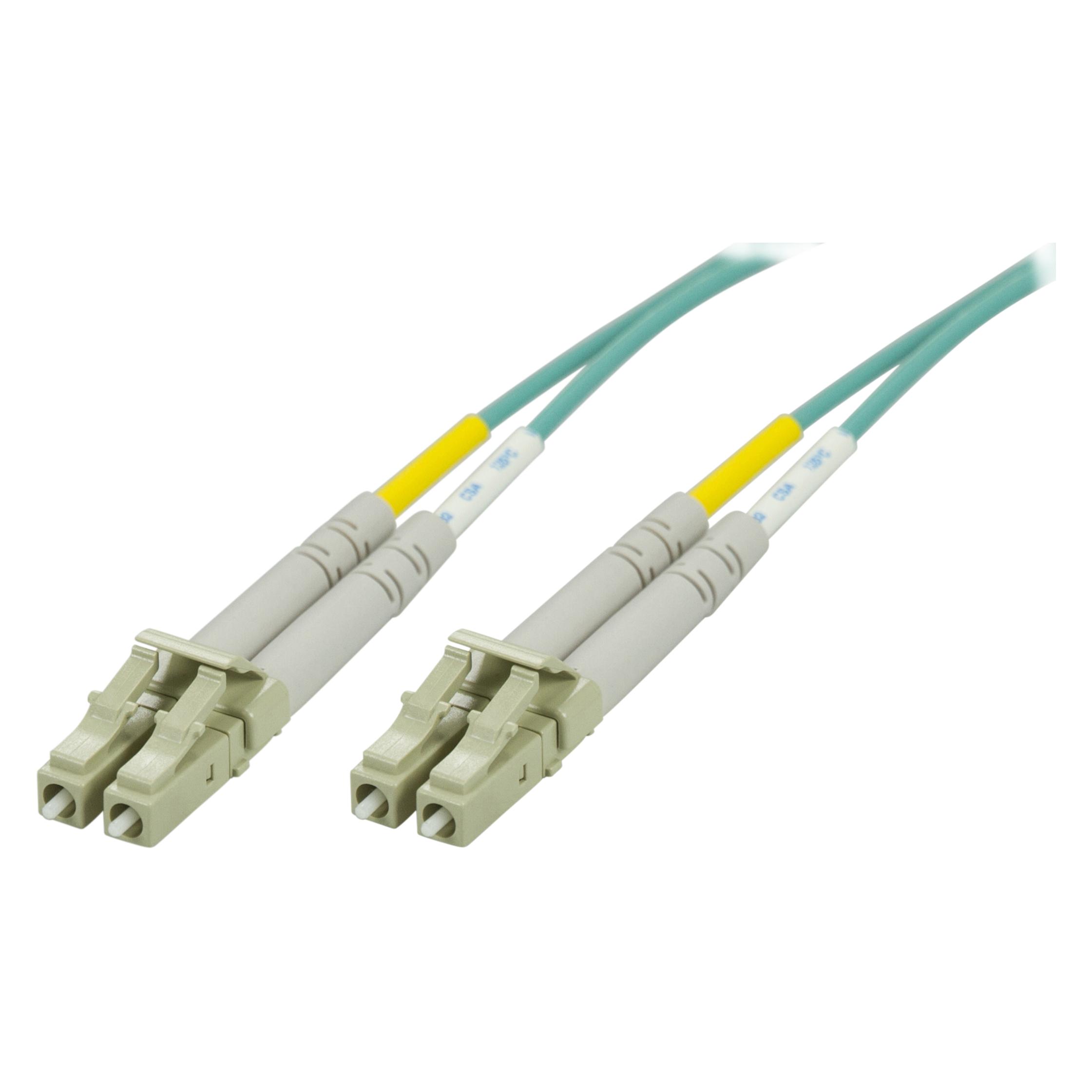 Deltaco LC - LC, 50/125, OM3, fibre optic cable Multicolour (1 m) (LCLC-61)