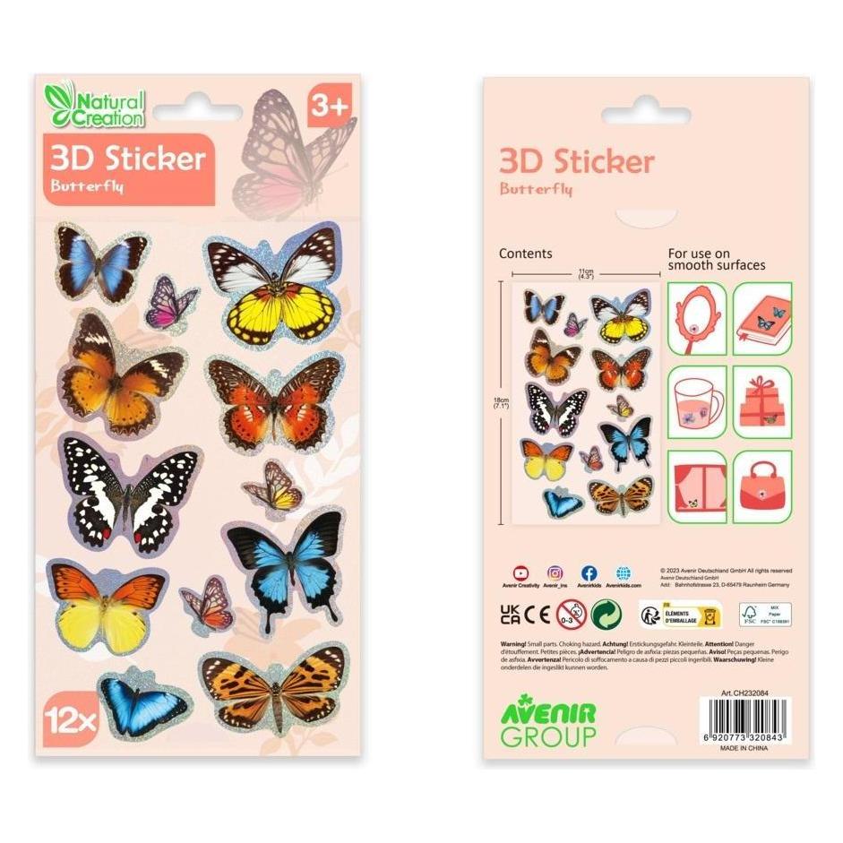Avenir 3D-Aufkleber - Schmetterling (12 Sticker) (54613931)