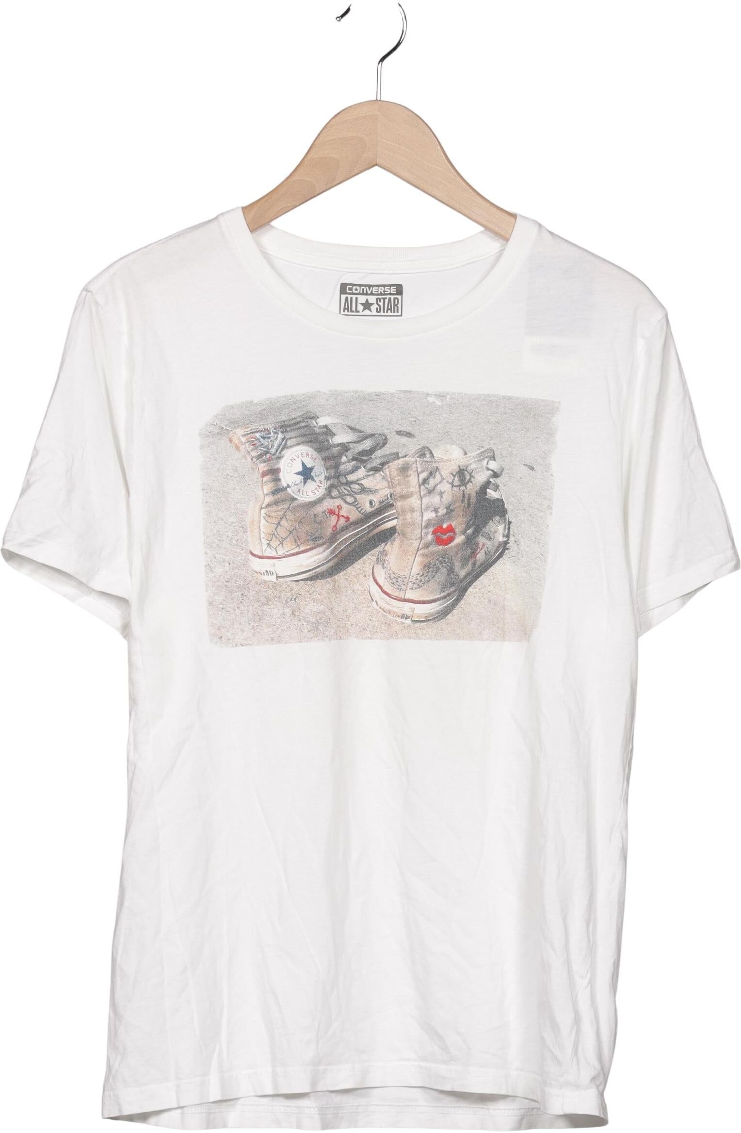 Converse Herren T-Shirt, Weiß, Gr. M, Baumwolle - Second Hand