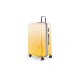 Suitline - Großer Reisekoffer mit Erweiterung, Trolley Hartschale glänzend Farbverlauf, 4 Rollen,TSA, Safari Sunrise