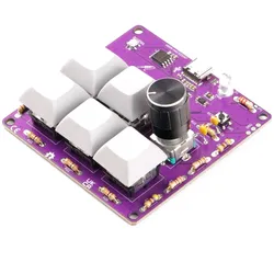 Soldered 5-Tasten Makropad Lötbausatz mit RP2040 und QMK, MX-Schalter, USB-C, Drehencoder