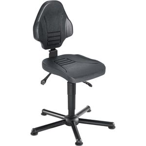 meychair Arbeitsstuhl W13-25-TG-PU, XXL, schwarz, mit Bodengleitern, PU-Schaum, bis 170 kg