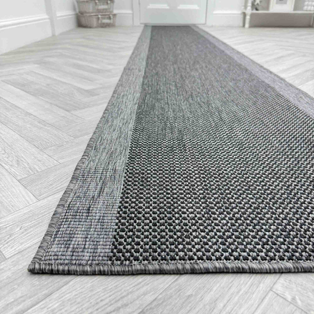 Ebern Designs Runner Flatweave Indoor / Outdoor Area Rug Midnight Runner 60 x 390 cm