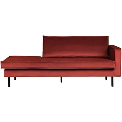 Daybed Recamiere Samt, modern und bequem, rechts, kastanien-rot, elegantes Design