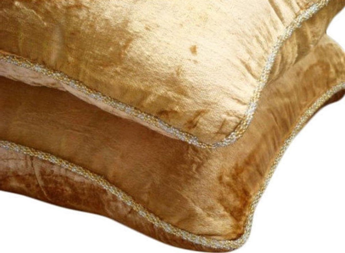 Set van handgemaakte fluwelen kussenslopen voor sierkussens, Goud, 60 x 60 cm
