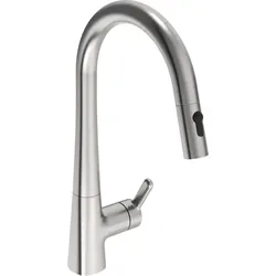 Hansa HANSADESIGNO Style Küchenarmatur 5136228380 seitenbedient, 2-strahlig, Ausladung 231mm, Stahl gebürstet