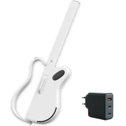 Lava Music Gitarre Genie Smart-Gitarre Weiss mit Ladegerät (Akustik Gitarre, Kunststoff), Gitarre, Weiss
