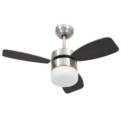 vidaXL Deckenventilator mit Licht und dunkelbrauner Steuerung 76 cm
