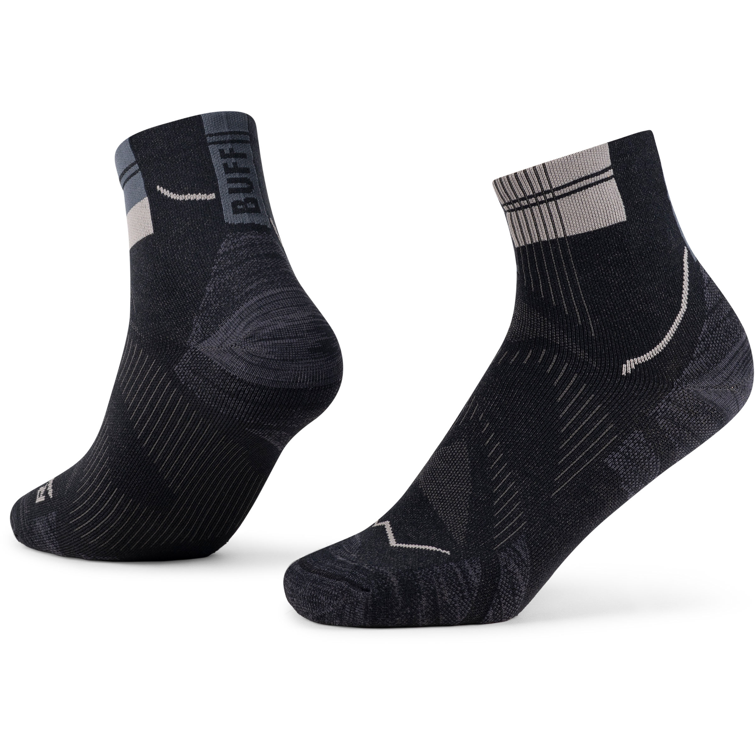 Buff Coolnet Quarter Laufsocken schwarz Größe 36 Laufen | Trailrunning Widerstandsfähig