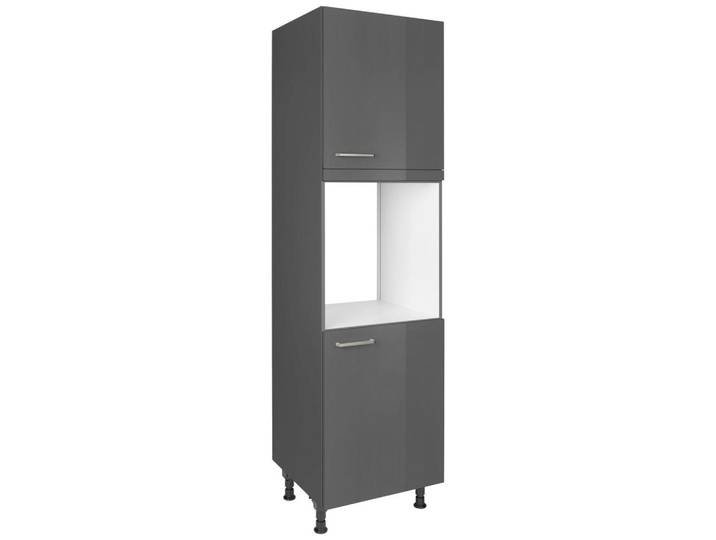 Nobilia Geräteumbauschrank Flash, Schiefer, 2 Fächer, nur wie online abgebildet bestellbar, 60x216.6x58 cm, Blauer Engel, Pefc, Goldenes M, Made in Germany, DGM-Klimapakt, Küchen, Küchenmöbel, Küchenschränke, Geräteumbauschränke
