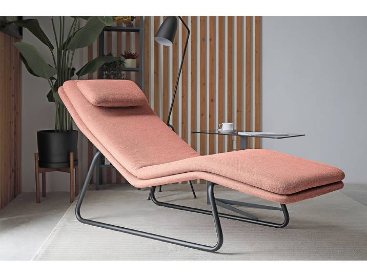 Relaxliege SOMAN Pink/Koralle Webstoff Lynna 70 x 88 x 168cm