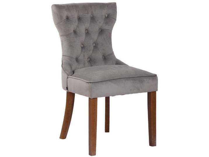 TPFLiving Stuhl Franz (Pflegeleichte Oberflächen & robuste Materialien), Maße (TxBxH): 59 x 51 x 90cm - Farbe: grau