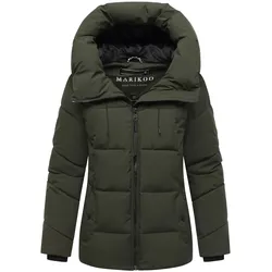 MARIKOO Damen Winter Steppjacke Winterjacke gesteppt warm fleece gefüttert Kuscheltatze