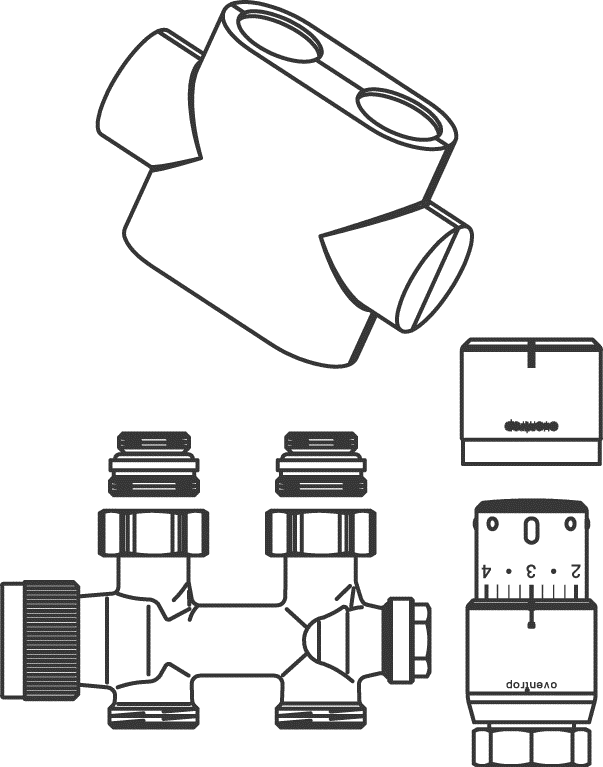 Oventrop Anschluss-Set Multiblock T und Uni SH 1184183