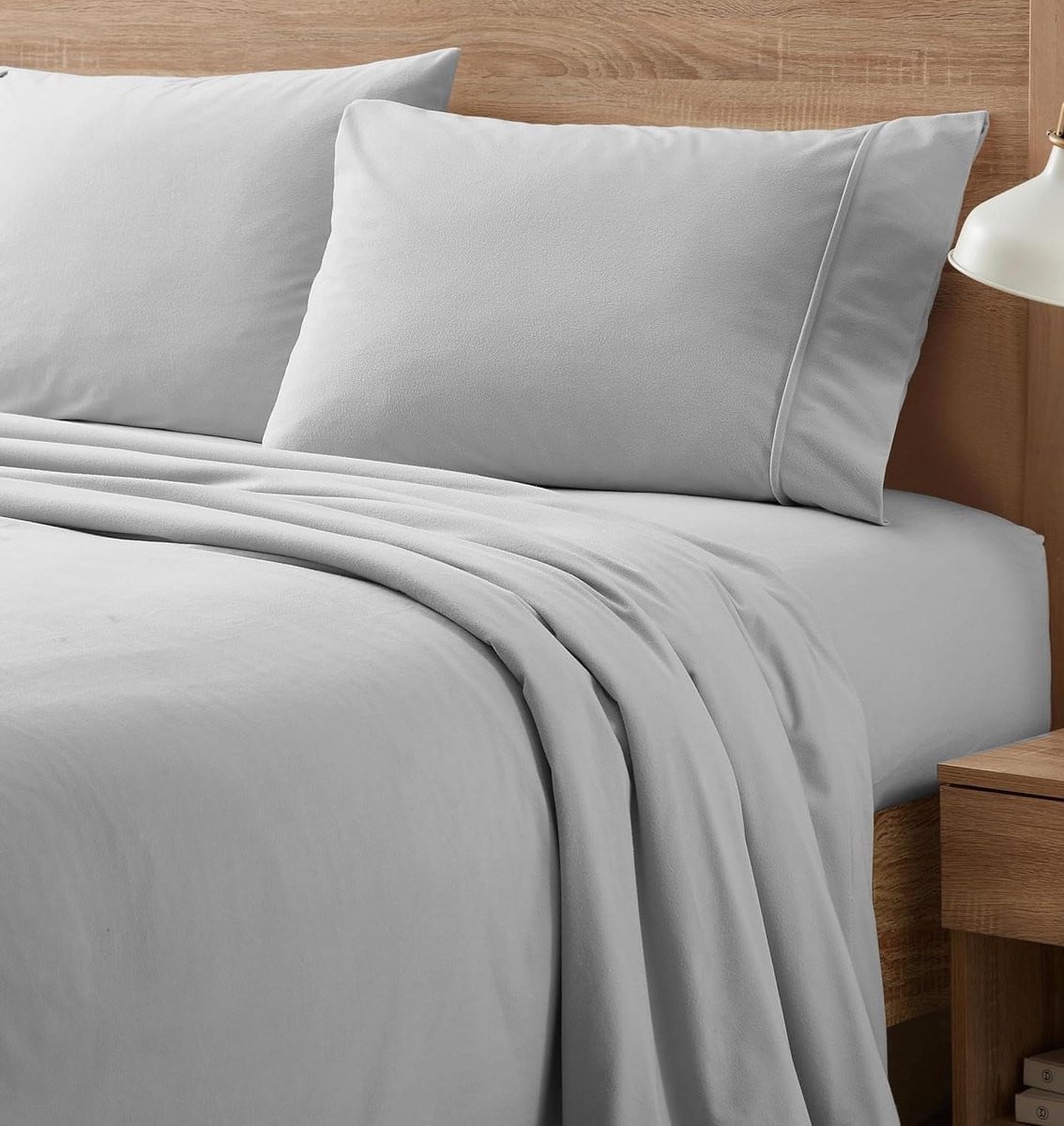 Flanellen Lakenset Queensize - Zilver