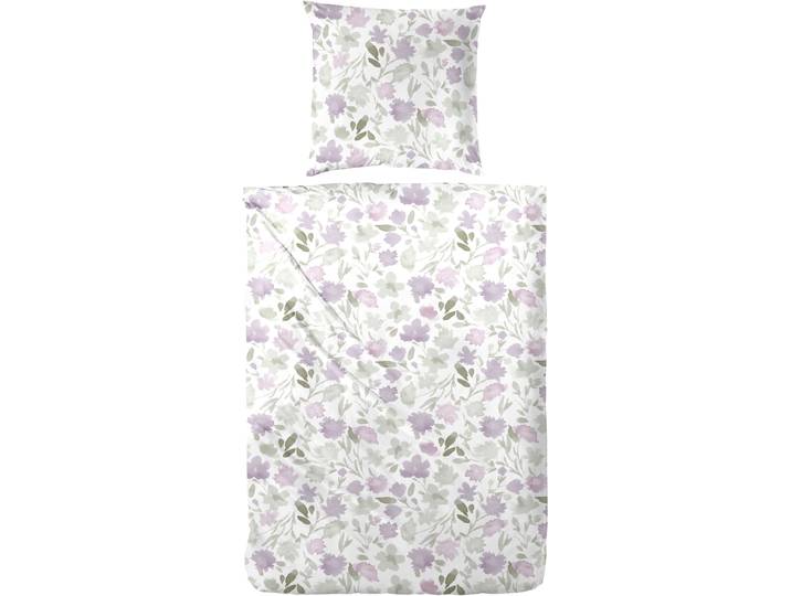 Bettwäsche PRIMERA Perkal Bettwäsche Tante Ida , lila (flieder), B/L: 135cm x 200cm, 1 Stk., 1 Stk., Perkal, B/L: 80cm x 80cm, 2 Stk., Perkal, Obermaterial: 100% Baumwolle, Bettwäsche, Bettwäsche, mit floralem Dessin
