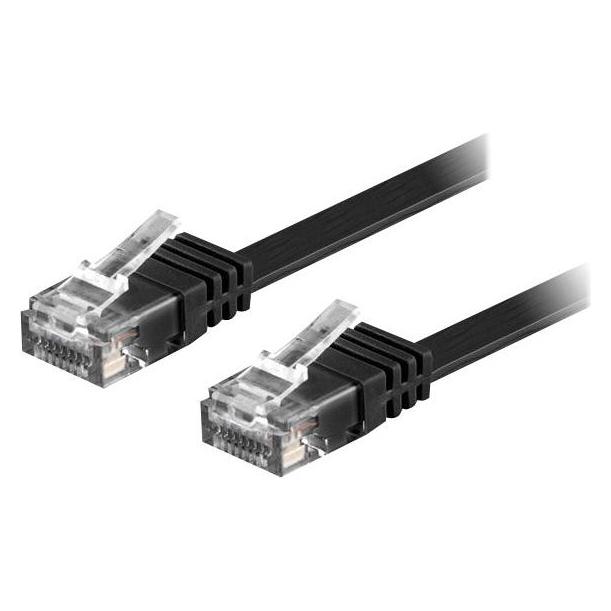 Deltaco U/UTP Cat6 patch cable flat 7m 250MHz black (U/UTP, CAT6, 7 m) (TP-67S-FL)