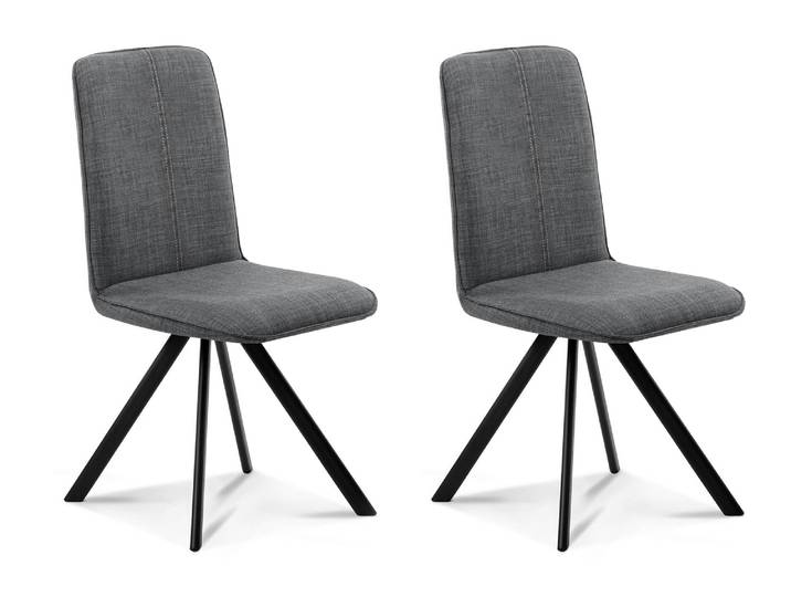 GLORIA 2er SET Polsterstühle, Gestell Eisen schwarz, ohne
