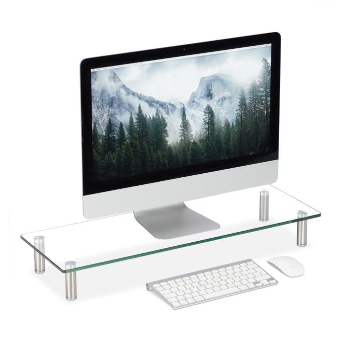 Relaxdays Monitorverhoger van Glas