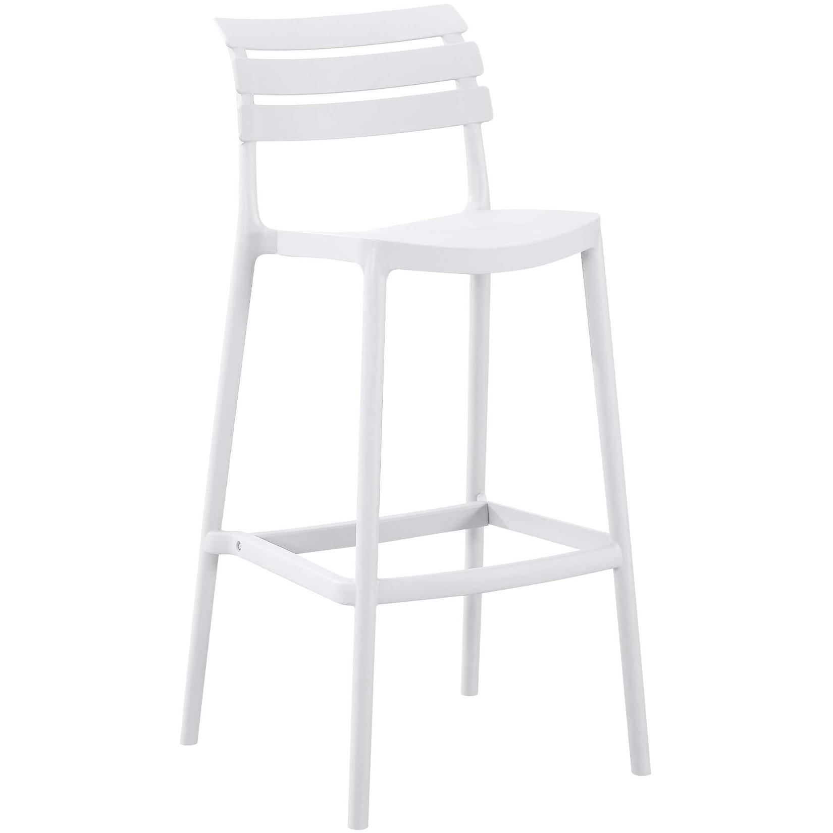 CLP Barhocker mit Lehne Rafan, Barstuhl Garten Kunststoff wetterfest UV-beständig, Outdoor-Tresenhocker bis 150 kg belastbar robust