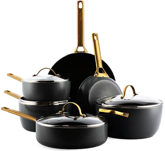 GreenPan Padova Reserve 6 Piece Cookware Set Black